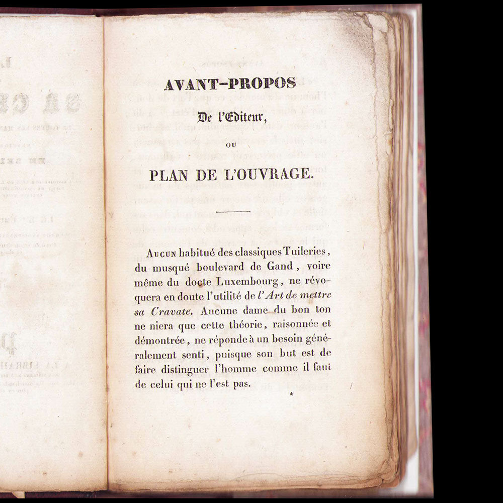 L'art de mettre sa cravate, précédé de l'histoire complète de la cravate (1827)