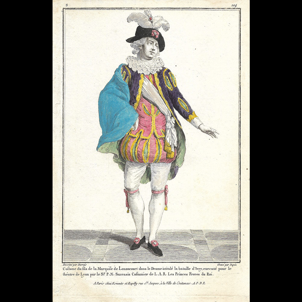 Gallerie des Modes et Costumes Français, 1778-1787, gravure n° S 104, Costume du fils de la Marquise de Lenoncourt (1778)