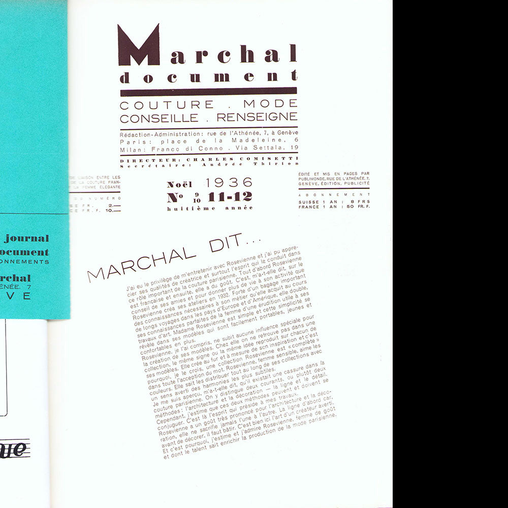 Marchal Document, n°11, noël 1936